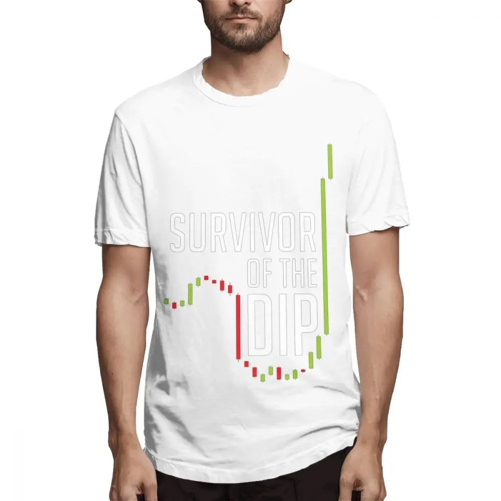 Forex Stock market Trader футболка High-Q Print Share Day Trade Survivor Of The Dip Candle Crewneck Футболка S-6XL Большие размеры - Цвет: Белый