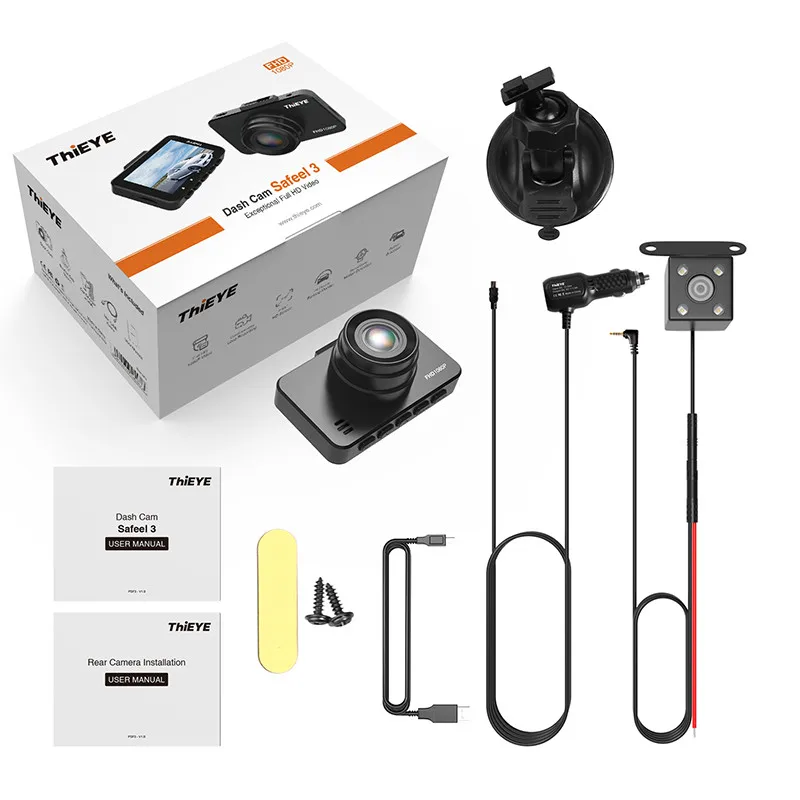 Видеорегистратор thiee Safeel 3R Dash camera Real 1080P 2 45 &quotDash Cam двойной объектив камера