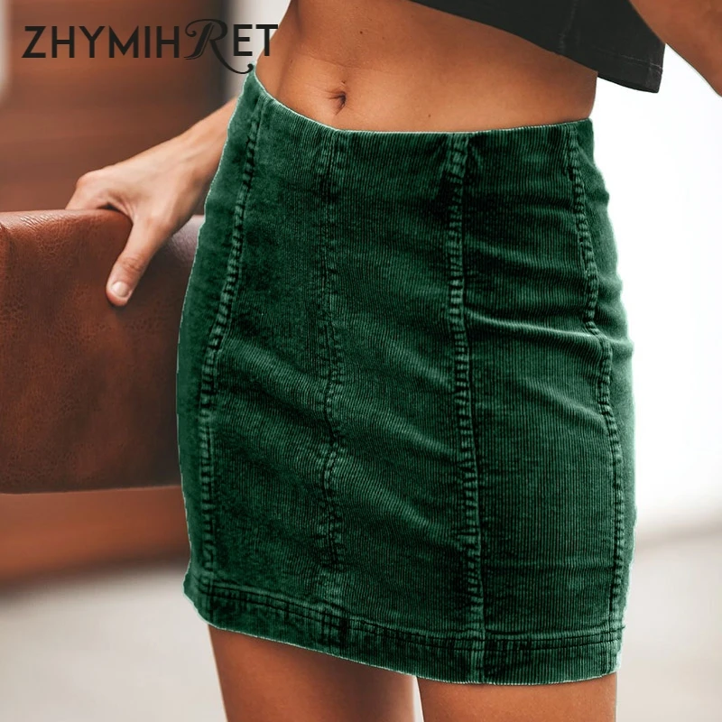 Женская юбка карандаш ZHYMIHRET мини с высокой талией на осень и зиму 2018|Женские юбки|