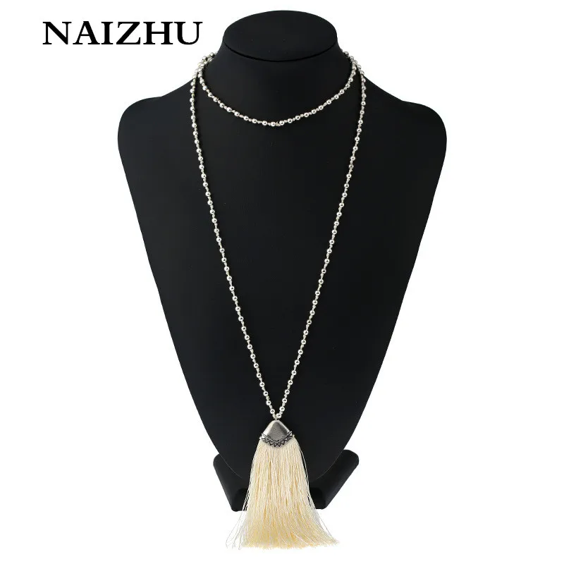 Новое Прибытие Boho Бусы женщины ожерелье длинная цепь кисточкой заявление для