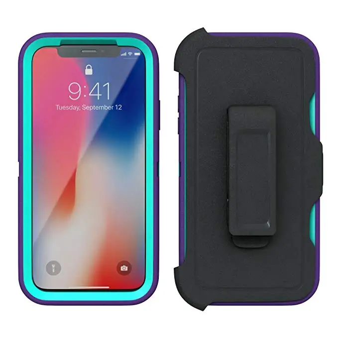 3 в 1 Броня серии ударопрочность Aqua чехол для iPhone X XS MAX XR Defender с зажимом крепления
