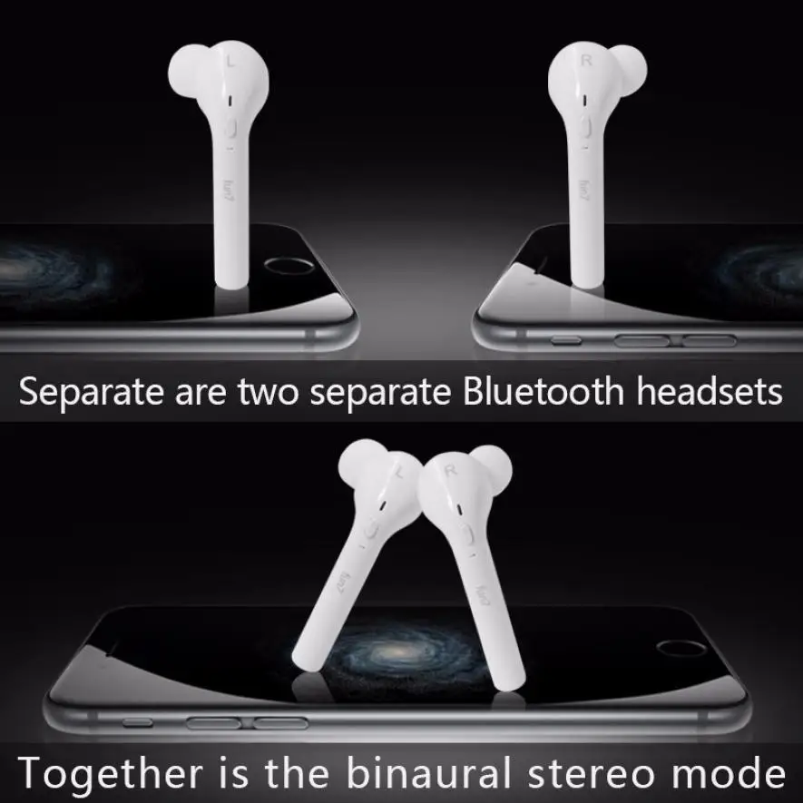 BANMIX TWS 7 FUN In-Ear wireless bluetooth earphone Ear Hook headphone headset earplugs with MIC For iphone xiaomi samsung 6 | Электроника