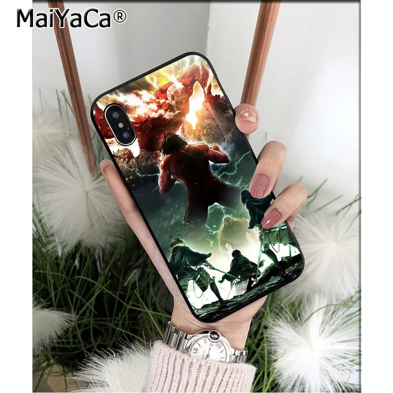 MaiYaCa Anime Attack On Titan Customer High Quality Phone Case for Apple iPhone 8 7 6 6S Plus X XS MAX 5 5S SE XR Cover | Мобильные