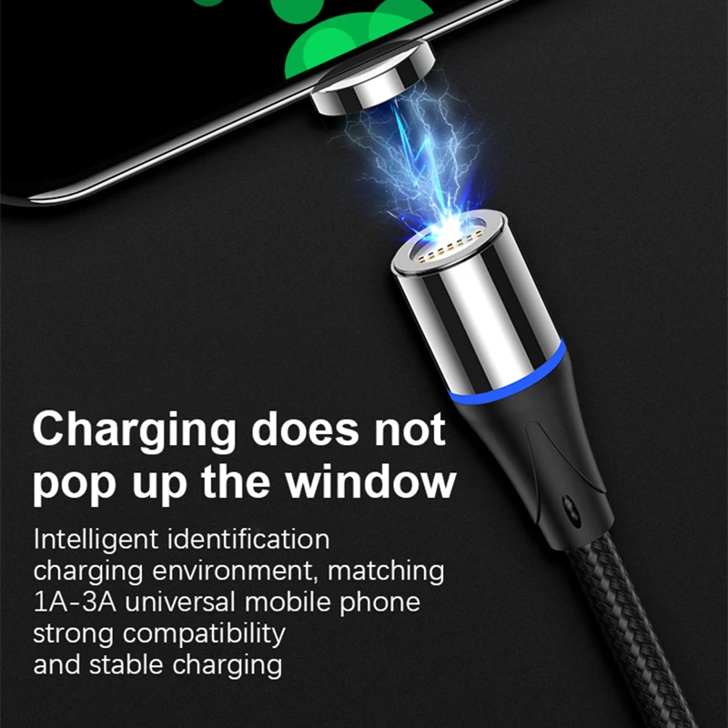 Romichw светодиодный индикатор 3A Магнитный кабель usb type C кабель для быстрой зарядки Магнитный кабель для зарядки и передачи данных кабель USB для мобильного телефона