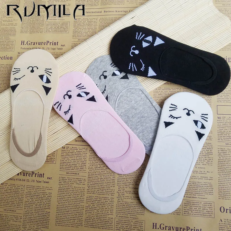 

CAT Warm comfortable cotton bamboo fiber girl women's socks ankle low female invisible color girl boy hosier 6pair=12pcs WS114
