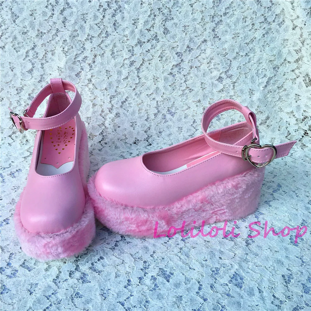 Туфли принцессы sweet lolita Lolilloliyoyo antaina японский дизайн на плоской платформе розовые