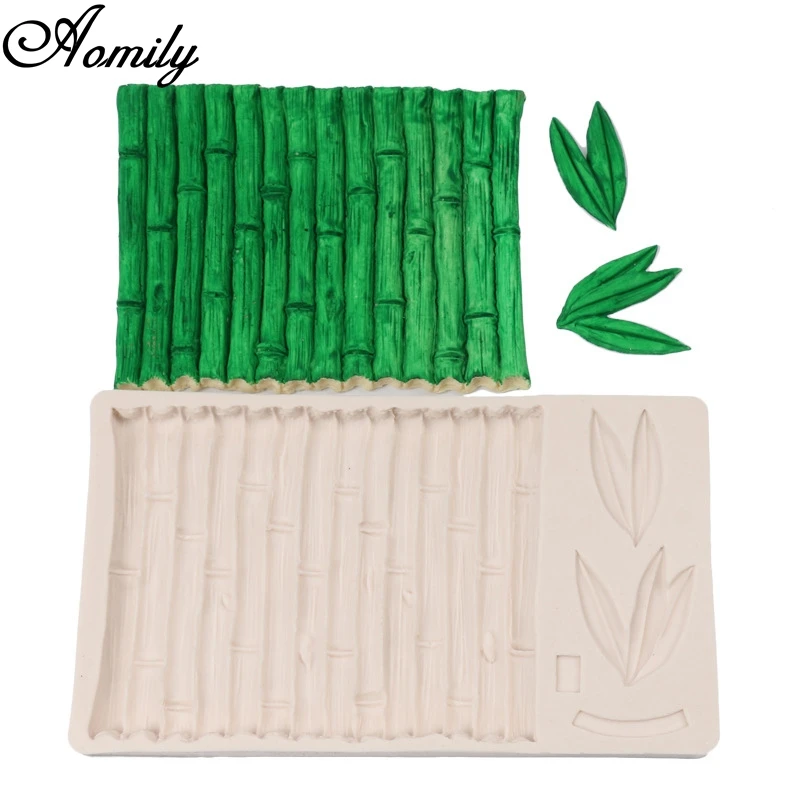 

Aomily DIY Bamboo Leaf Pattern Silicone 3D Fondant Cake Molds Chocolate Cookies Mould Bakeware Kitchen Baking Decorating Tool