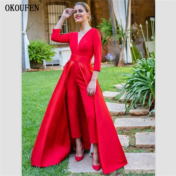 2021 вечерние платья Комбинезоны красные особых поводов юбка Для женщин вечернее