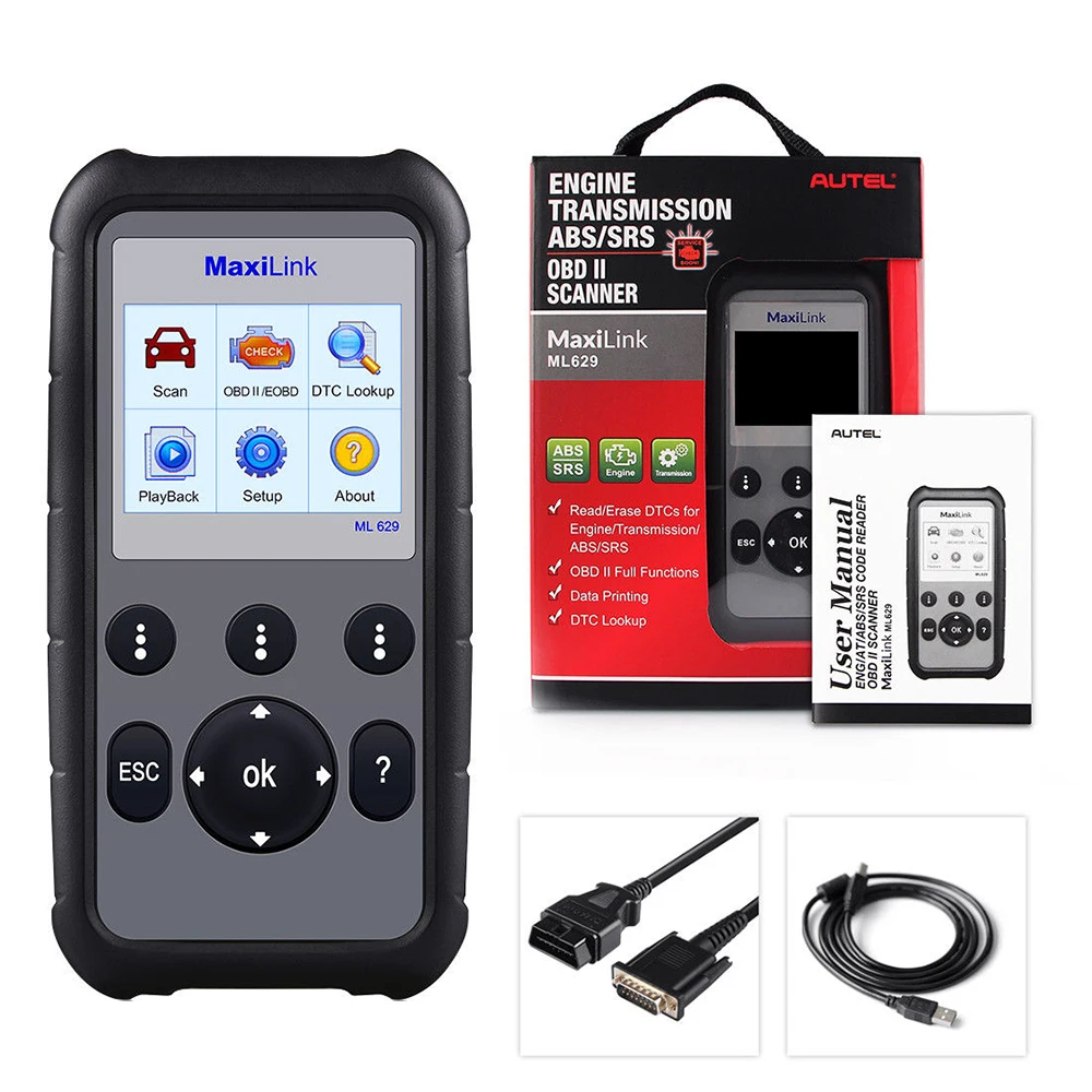 Autel ML629 OBD2 сканер автомобильный диагностический инструмент считыватель кодов +