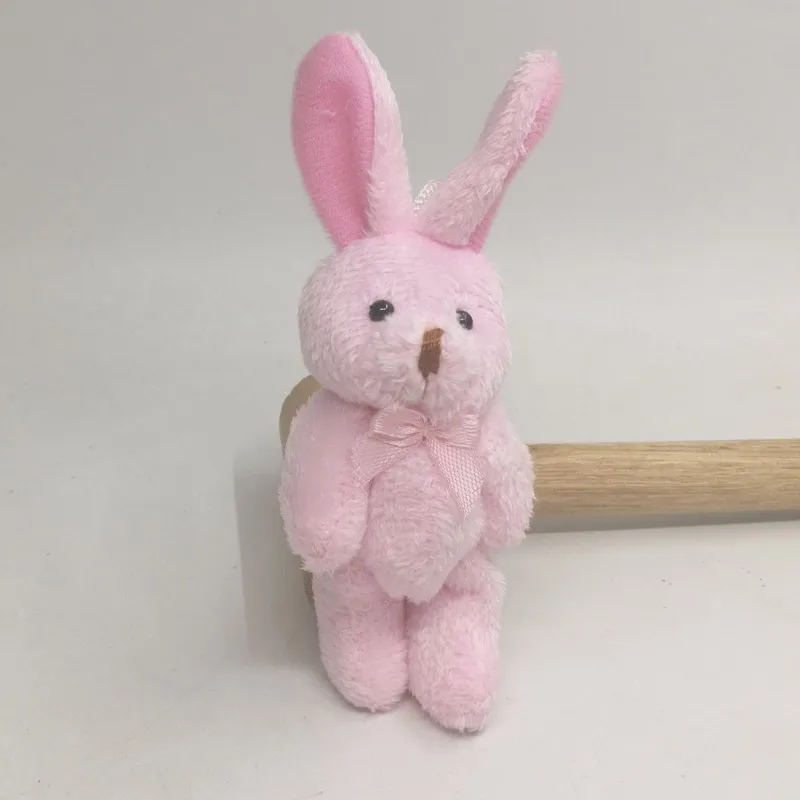 pink 3 шт./компл. 8 см Симпатичные мягкие мини-соединение с брошью в виде кролика плюшевыми кроликами для брелок букет плюшевые игрушки куклы сделай сам украшения, подарки - Цвет: pink