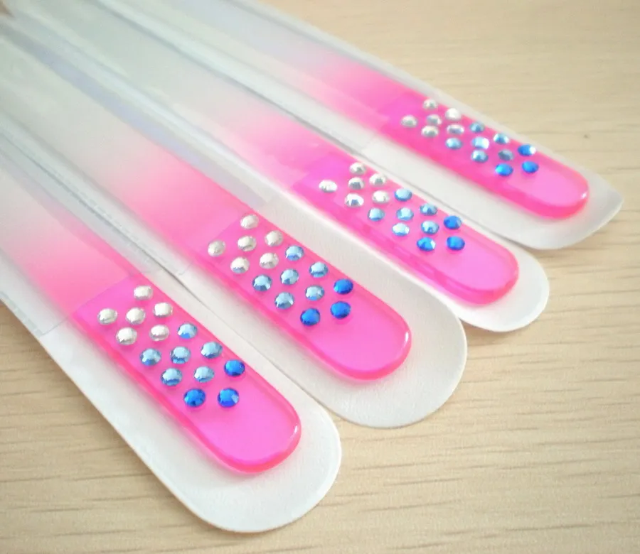 Бесплатная доставка 10 шт./лот Разноцветные Стеклянные пилочки для ногтей Прочный