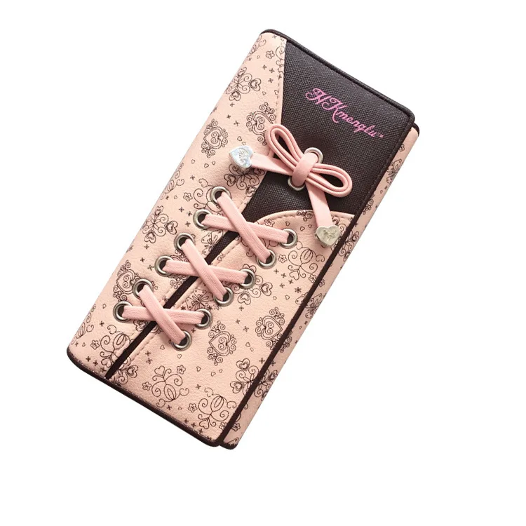 Новый Дизайн Новинка Лидер продаж Длинные клатч woment кошелек шнуровка мобильный