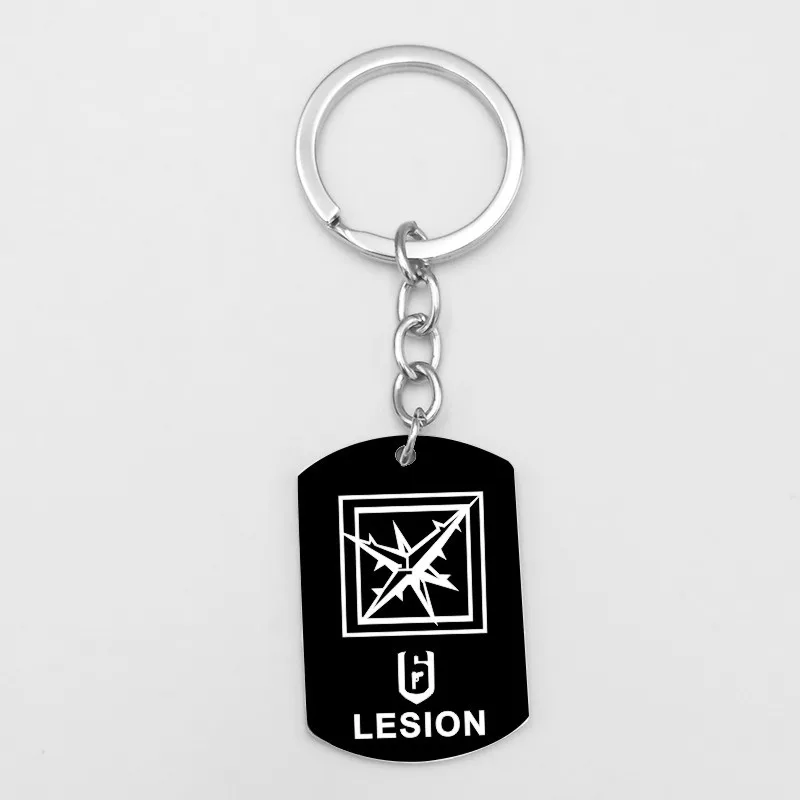 LESION Новая игра Rainbow Six 6 Siege брелки череп BLACKEARD бандит алиби ASH FINKA IQ FUZE DOC брелок из нержавеющей стали - Цвет: LESION