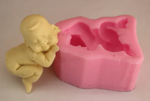 Новые 3D Детские лежа на передней части Ремесло Искусство Силиконовое мыло формы