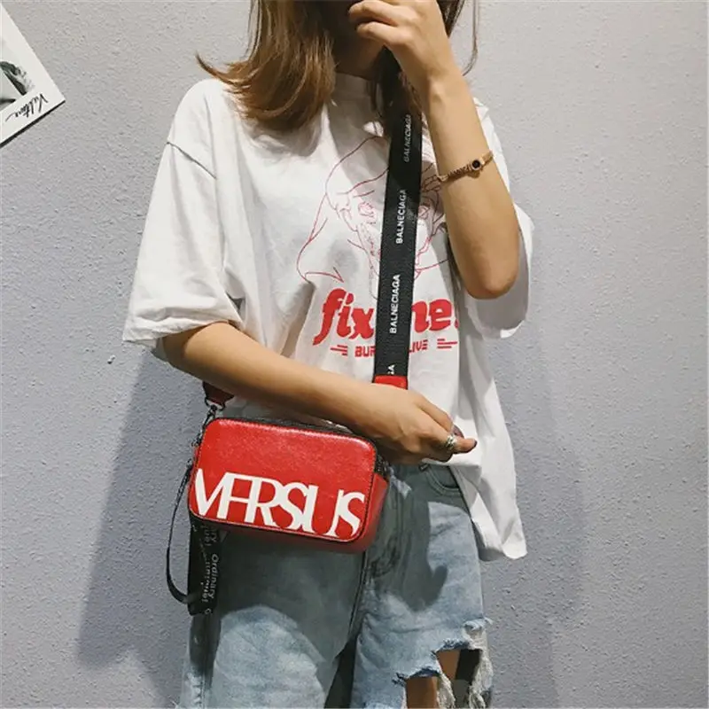 Модные женские сумки через плечо с цветным ремешком мессенджеры высокого