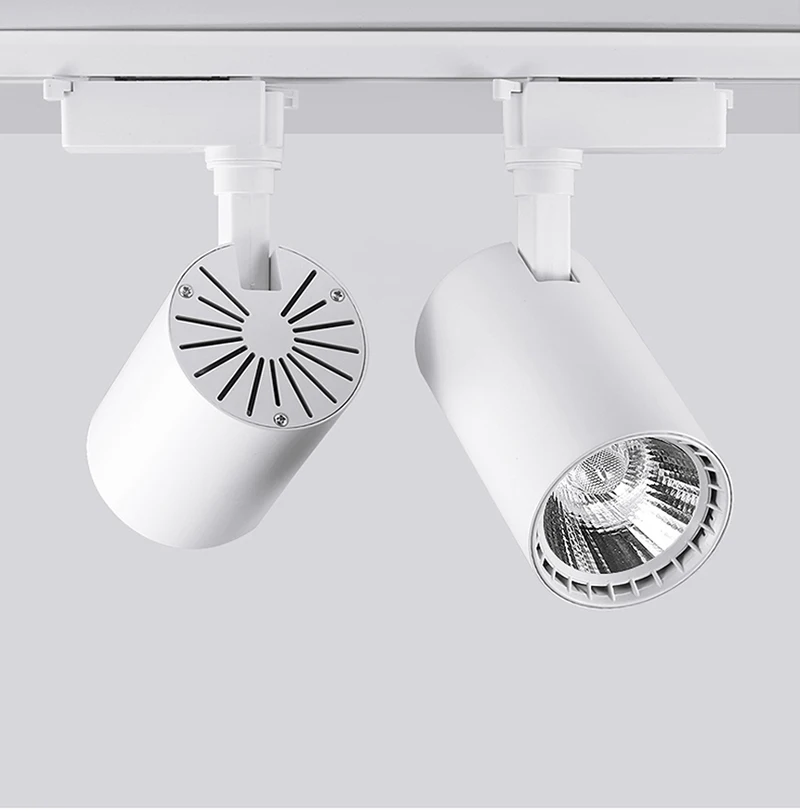 Трек светодиодные лампы свет AC220V 12 W 20 W 30 W 40 W COB Алюминий Luminacao железнодорожных путей освещение Особенности для магазина выставка черный, белый цвет
