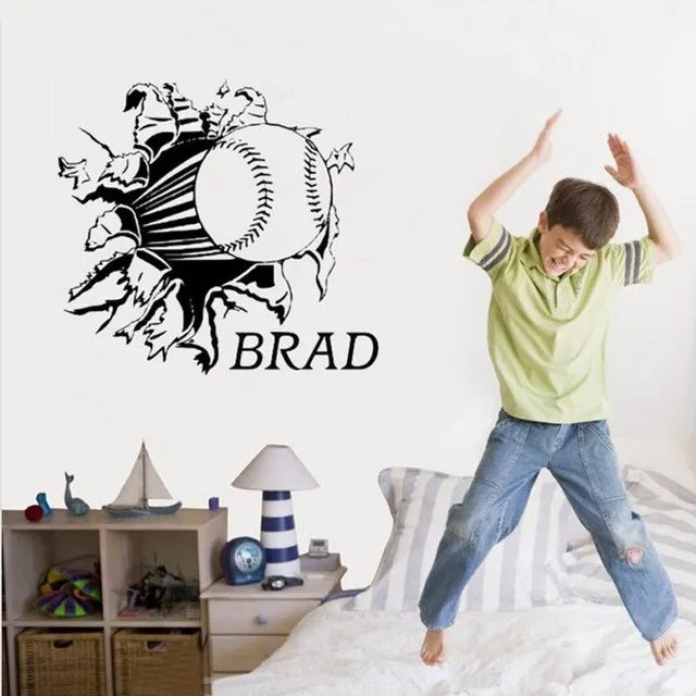 Сделай Сам индивидуальная название Бейсбол Спорт виниловые фоны для детской