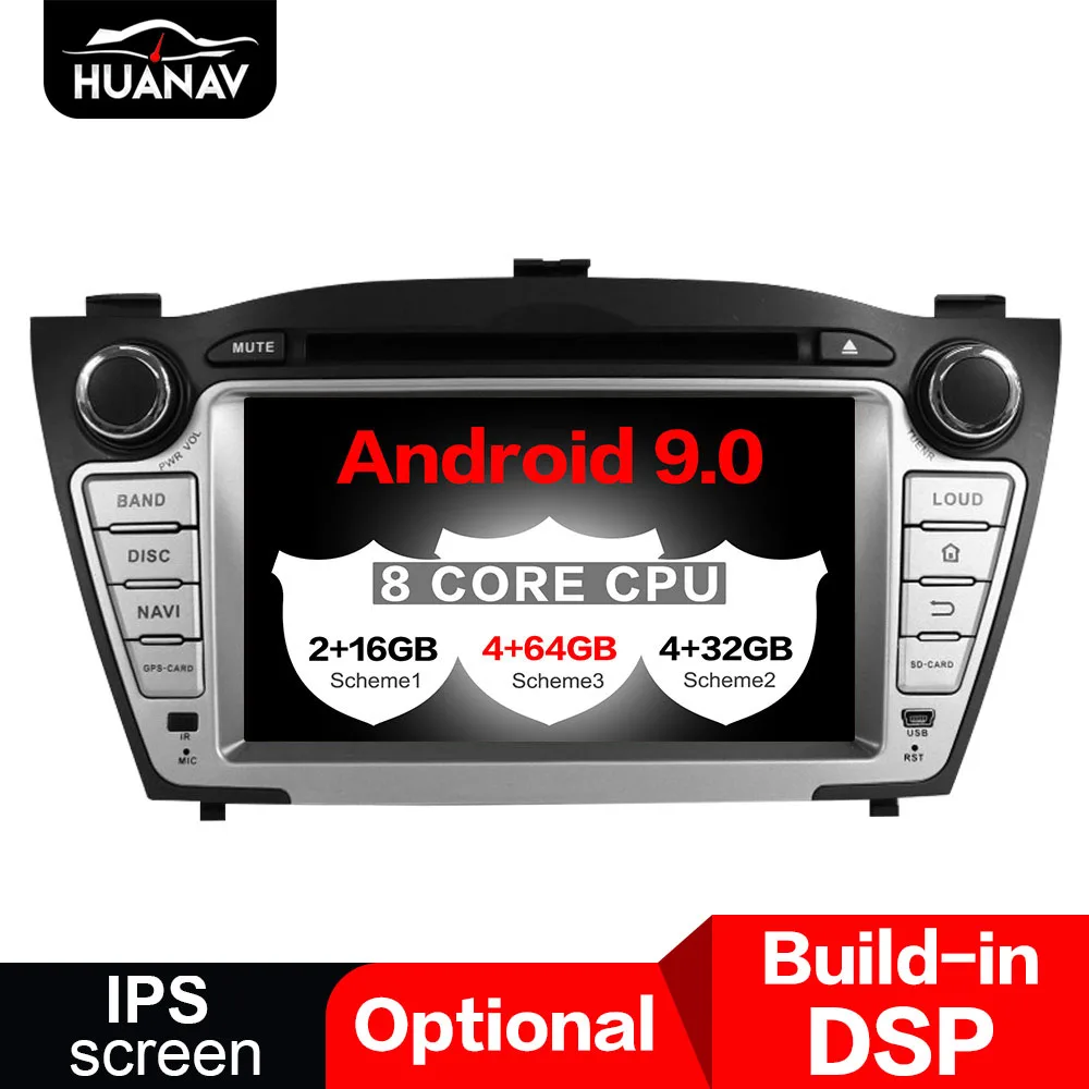 DSP Android 9 0 автомобильный DVD плеер GPS навигация для Hyundai IX35 Tucson 2009-2015 Радио