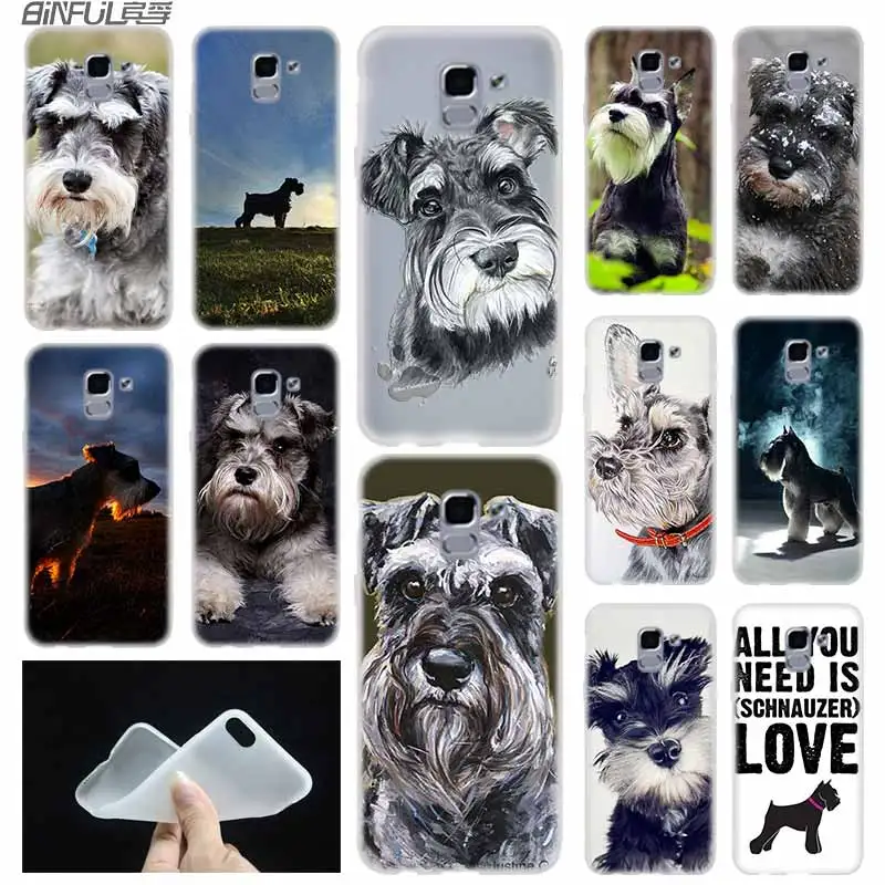 Мягкий чехол из ТПУ для Samsung Galaxy J6 J8 J5 J7 J4 Core Plus 2018 2016 2017 EU Prime Pro Ace миниатюрный Schnauzer