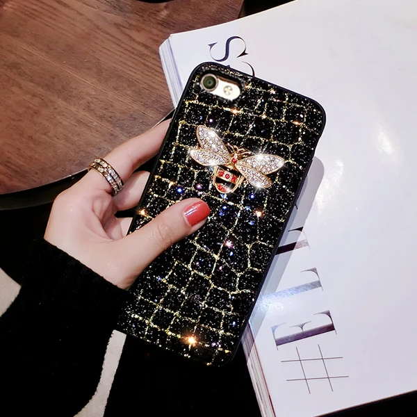 Прочный Блеск для samsung Galaxy A8 Примечание 8 S9 S8 плюс Iphone XR XS MAX X 7 6 6s SE 5 5S леди Элитный