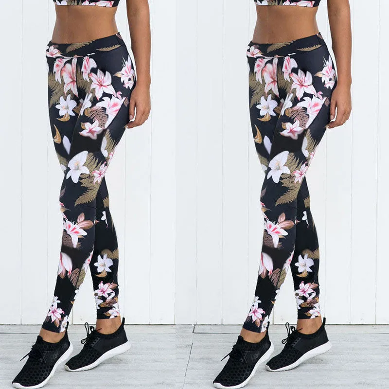 2018 Newly Style Women Ladies Fashion Casual Skinny Avtive Pants Long Length Elastic Waist Floral Print High Pencil | Женская одежда