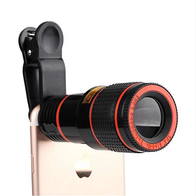 

Universal Phone Telescope Telephoto Camera Lens Kit 12X Zoom Manual Focus Clip-on Camera Lens for iPhone X Samsung S9