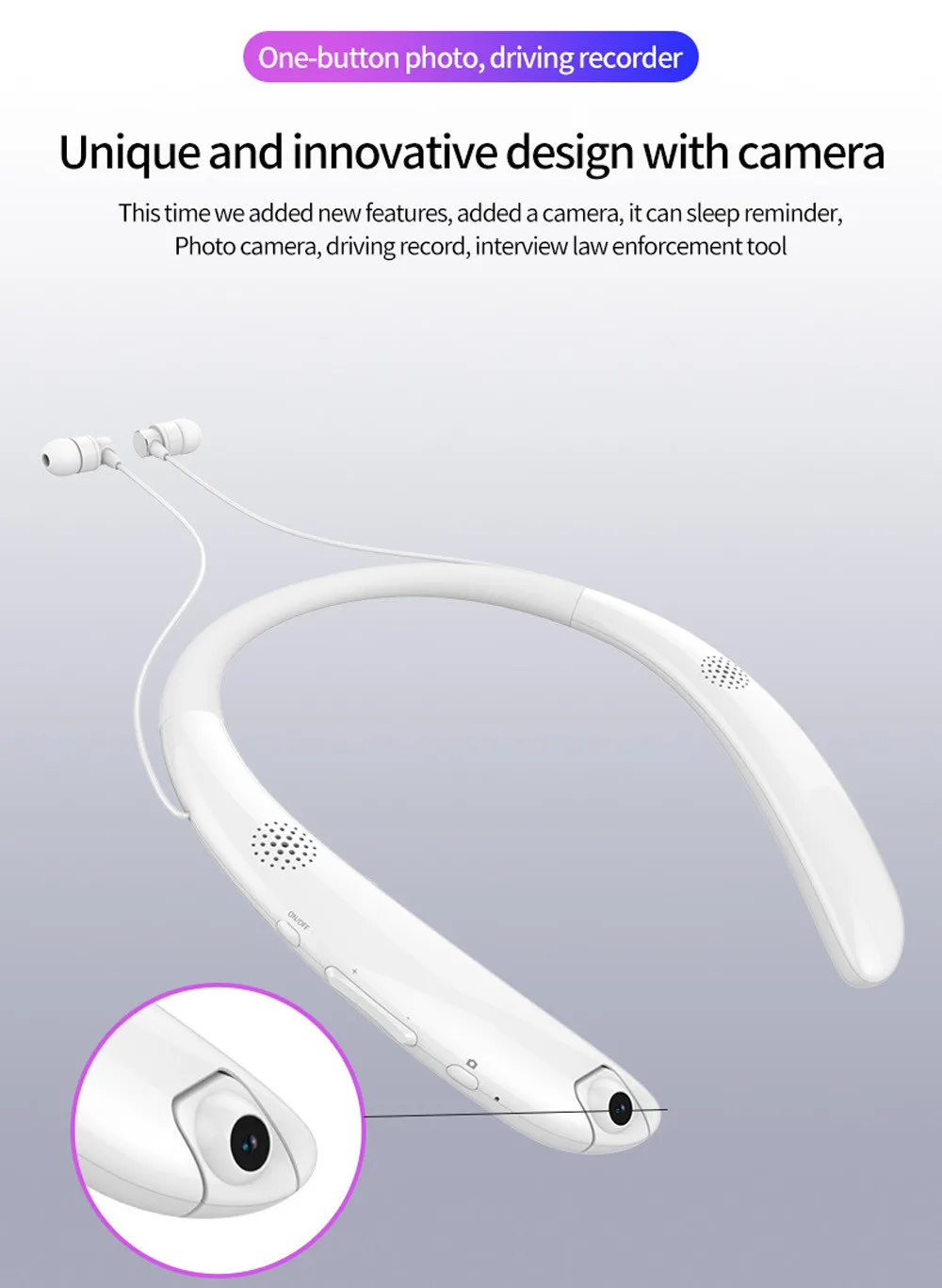 Bluetooth наушники стерео спортивные выдвижной шейный Браслет Беспроводная