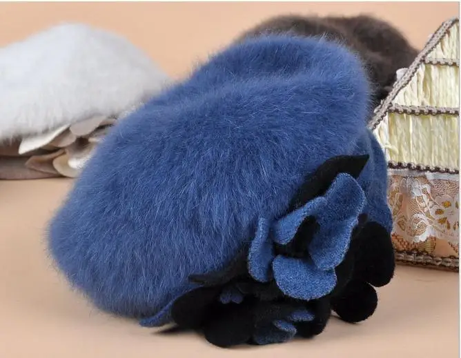9 Color Berets Free Shipping luxury Angora Beret Hat Winter fashion fine woman beret hats #102625 | Аксессуары для одежды