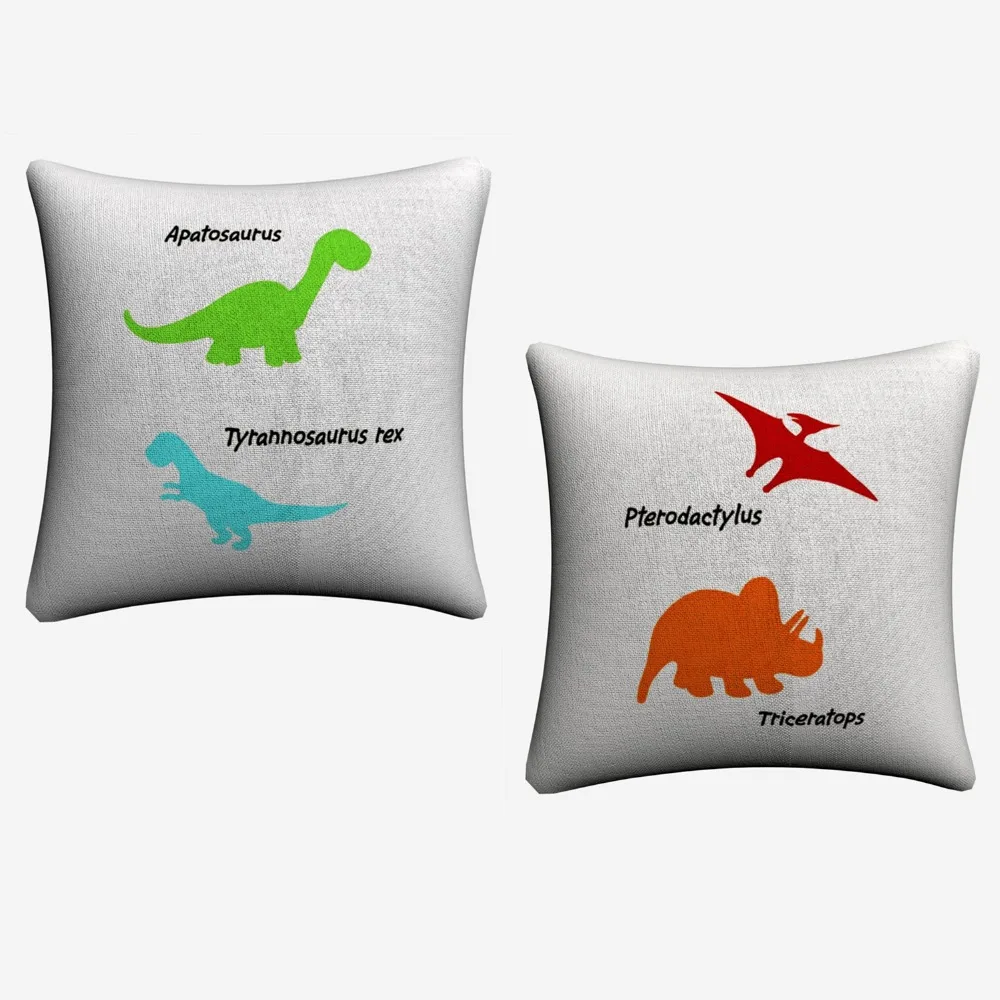 Динозавр 2 шт. простой клипарт работа хлопок белье Чехлы для диван сиденье