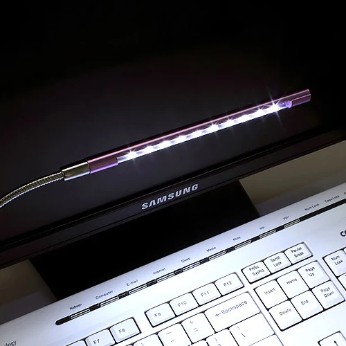 1 шт. новый металлический материал USB Светодиодная лампа 10 светодиодов Гибкие
