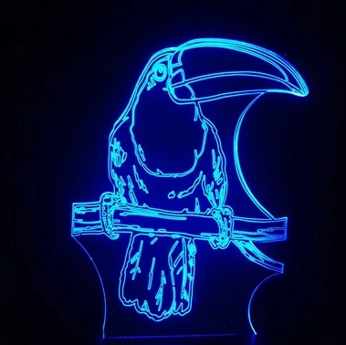 Amroe 3D светодиодный светильник животное мультфильм попугай Акриловые RGB ночные светильники USB Сенсорное управление Настольная лампа для дома Рождественский подарок для детей - Испускаемый цвет: Parrot