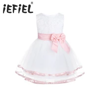 iefiel newborn toddler girl baptism dress baby girls princess tulle formal dresses 1 year birthday gift kids party wear dresses