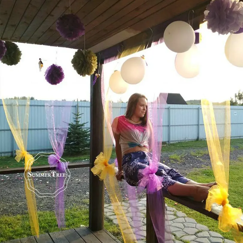 Прозрачная органза 25 м x 29 см рулон ткани сделай сам|organza roll|diy weddingwedding party |