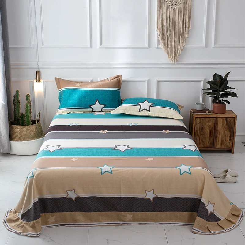 Плотный плоский лист ультра мягкий King Queen двойной размер премиум 100% хлопок