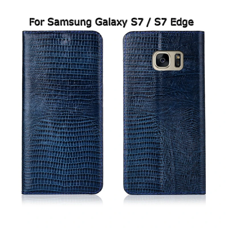 Чехол для телефона для Samsung Galaxy S6 S7 S8 Edge Plus текстура под ящерицу раскладной Магнитный чехол подставка натуральная кожа чехол для телефона