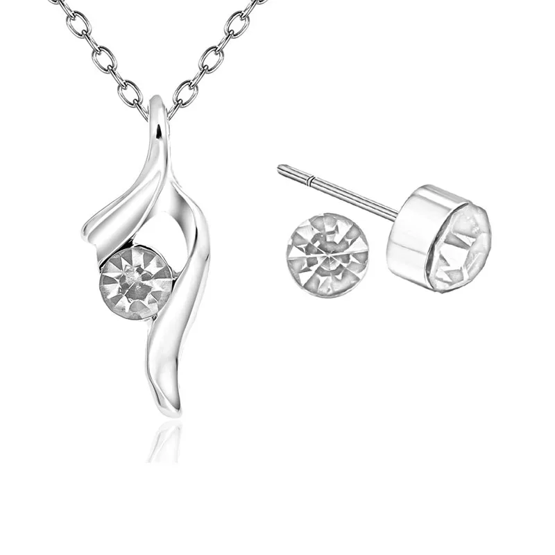 Женский ювелирный комплект из колье и серёг с австрийским кристаллом | Украшения