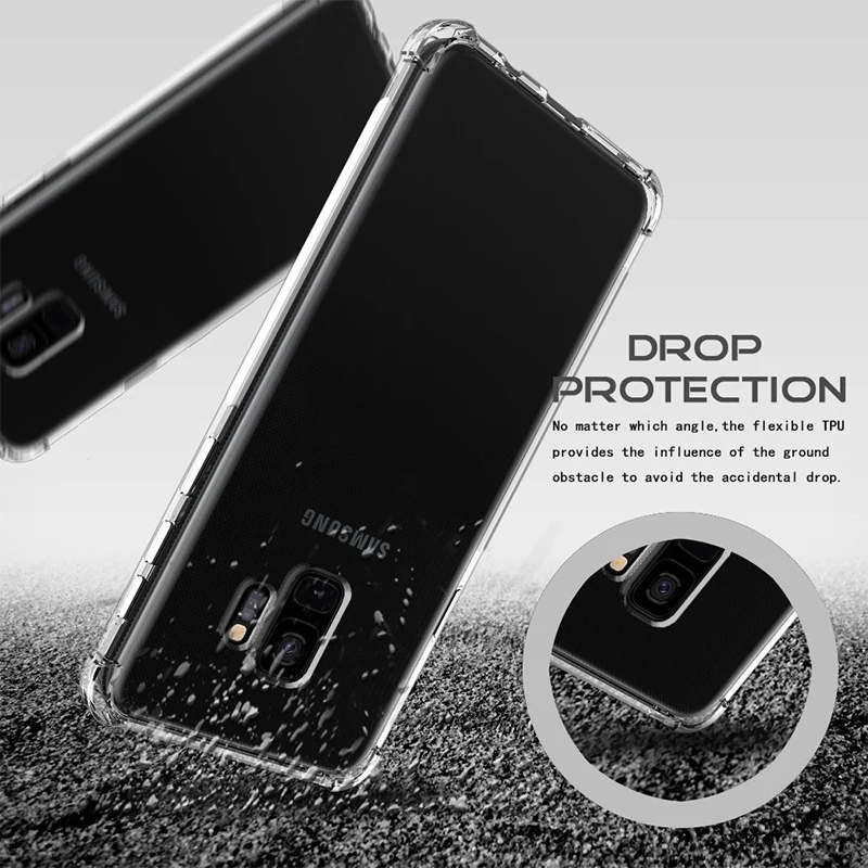 Прозрачная задняя крышка Voguery для Samsung Galaxy Note 8/s7/s7edge/s8/s8plus/s9/s9plus усиленные углы HD