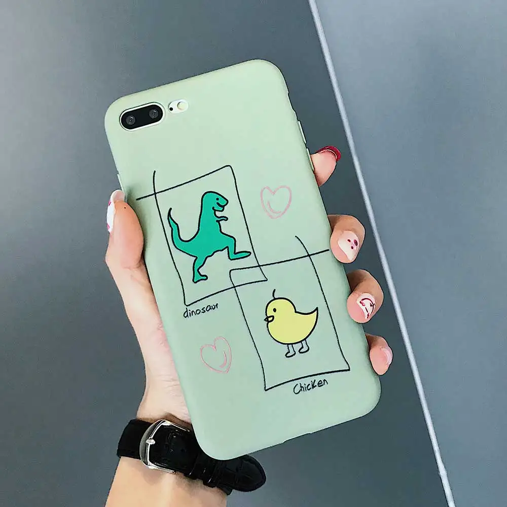 Чехол для телефона Boucho cute cartoon dinosaur chick iphone XS MAX XR X модные мягкие чехлы из ТПУ 8 7 6S 6