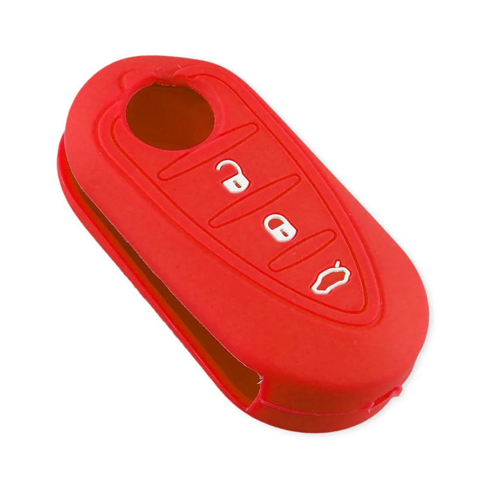 KEYYOU 3 кнопочный силиконовый резиновый чехол для ключей Fob Alfa Romeo Mito Giulietta Brera 4C 159 GTA