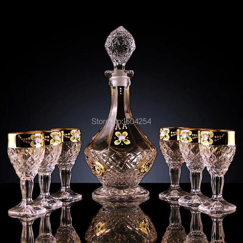 Качественный набор хрустальных балок hanap богемная бутылка горшок для вина