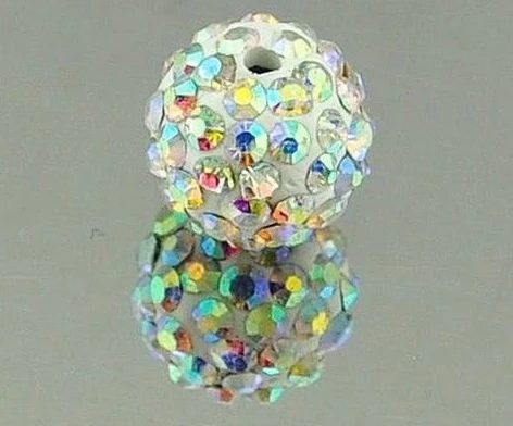 Модные! Бесплатная доставка! 10 мм 100 шт./лот белые микрозакрепки CZ Диско Шар Бусины