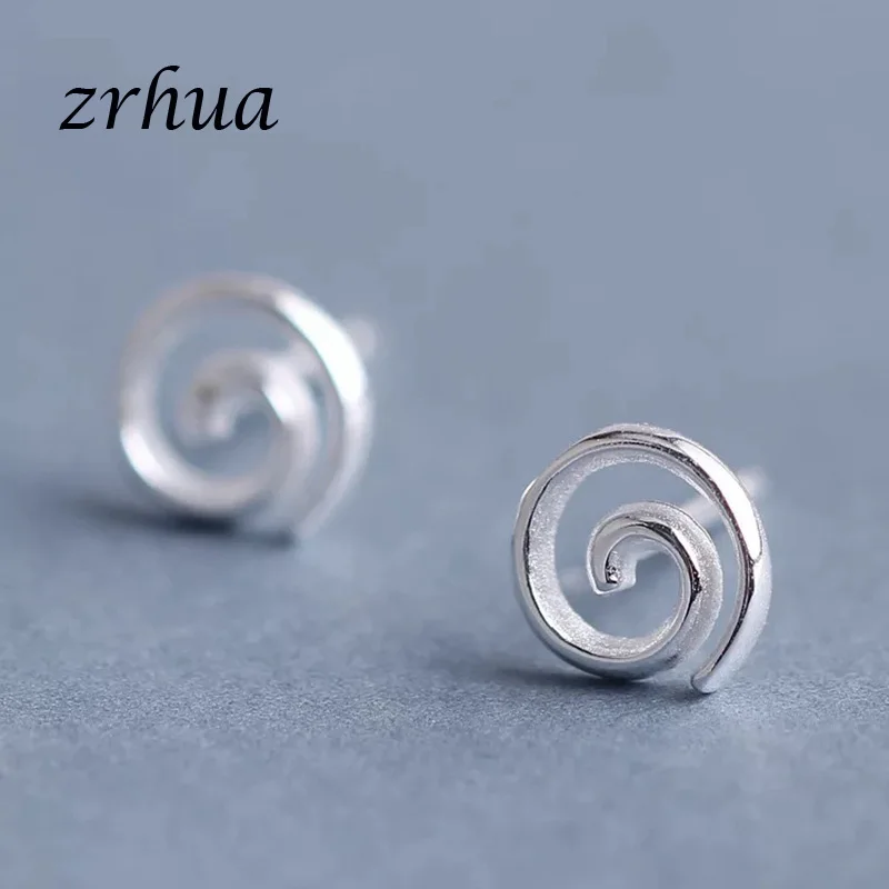 ZRHUA высокое качество 925 сереьряные серьги гвоздики для женщин женские стильные
