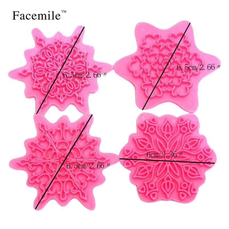 4 шт./компл. Снежинка Подарочный тиснитель Рождественский кружевной пресс