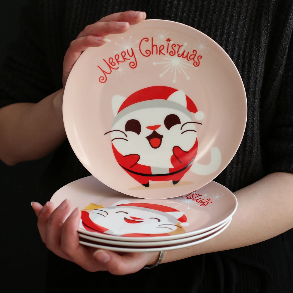 Рождественские подарки с надписью &quotmerry christmas&quot керамические тарелки принтом
