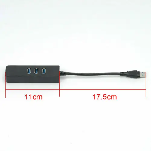 3 порта USB 3,0 Gigabit Ethernet Lan RJ45 сетевой адаптер концентратор до 1000 Мбит/с ПК черный 3 порта USB3.0 Ethernet адаптер 3E04
