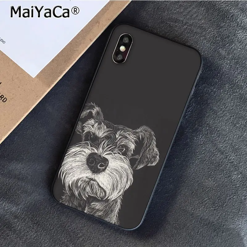 Чехол MaiYaCa Schnauzer Puppy dog Art Для iphone 11 Pro 11Pro Max 5 5Sx 6 7 7plus 8 8Plus X XS MAX XR