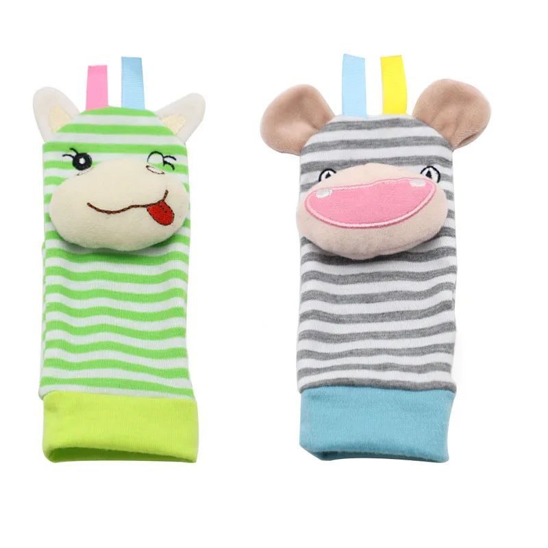 horse bear sock 2pcs Детские игрушки bebe Погремушки/носки 2 шт/комплект может сделать звук Милые Игрушки для маленьких мальчиков детские игрушки Висячие Раннее Обучение Образование - Цвет: horse bear sock 2pcs