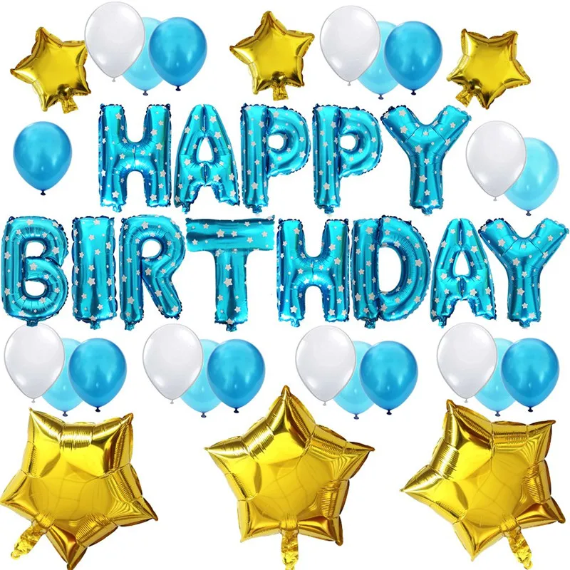 40 шт./лот воздушный шар 16 дюймов с надписью Happy Birthday вечерние DIY украшения для
