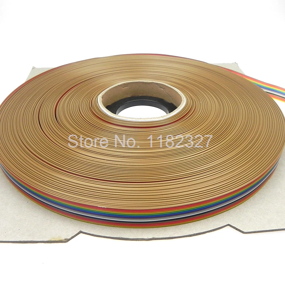 (5 м/лот) 1 27 мм Шаг 14 MANIER Pin Platte Kleur Regenboog Lint Kabel Draad Gestrand Geleider Voor PCB ленточный