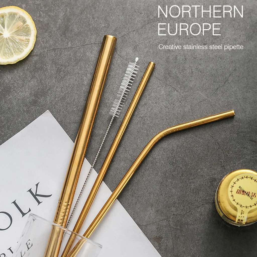 3 шт. соломинки для напитков из нержавеющей стали|Другие барные аксессуары| |